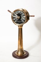 Lot 731 - REPRODUCTION BRASS SHIP'S PEDESTAL TELEGRAPH...