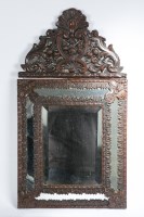 Lot 736 - 19TH CENTURY FLEMISH CUSHION SHAPED MIRROR...