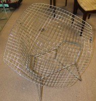 Lot 743 - A MODERNIST 'DIAMOND' WIREWORK CHAIR after...