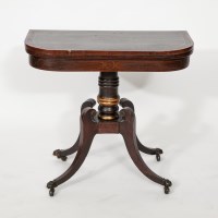 Lot 744 - REGENCY PARCEL GILT ROSEWOOD CARD TABLE the...