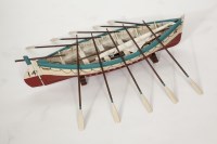 Lot 763 - MODEL GAFF RIGGED POND YACHT on mahogany stand,...