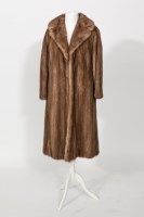 Lot 768 - LADY'S CARAMEL MINK COAT knee length,...