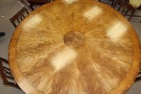 Lot 812 - LARGE MODERN CIRCULAR BURR YEW AND MAHOGANY...