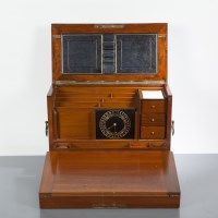 Lot 814 - EARLY 20TH CENTURY BURR WALNUT STATIONARY...