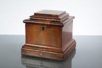 Lot 823 - GEORGE III LINE INLAID SQUARE TEA CADDY with...