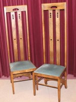 Lot 854 - SET OF FOUR AMERICAN OAK MACKINTOSH STYLE...