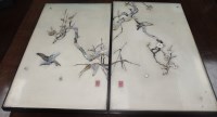 Lot 870 - PAIR OF CHINESE MOTHER OF PEARL INLAID PANELS...