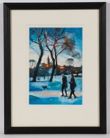 Lot 2169 - BRYAN EVANS, SNOWFALL IN KELVINGROVE...