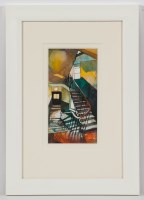 Lot 2218 - BRYAN EVANS, LOOKING DOWN - YELLOWS AND GREENS...