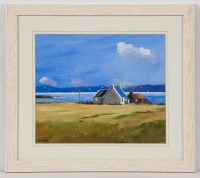 Lot 2235 - ALISTAIR BENNIE, CROFT ON IONA acrylic on...