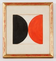 Lot 2261 - ATTRIBUTED TO TERRY FROST, RED & BLACK HALF...