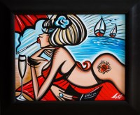 Lot 2293 - LAETITIA GUILBAUD, LOVE ON THE BEACH acrylic...