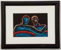 Lot 2376 - * GRAHAM MCKEAN, DON'T WATCH ALONE pastel on...