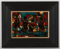 Lot 2380 - * JAMIE O'DEA, BLUE REFRACTIONS oil on card...