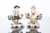 Lot 466 - PAIR OF 19TH CENTURY SAMSON FIGURES modelled...