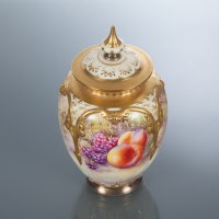 Lot 478 - ROYAL WORCESTER VASE AND COVER signed by S....