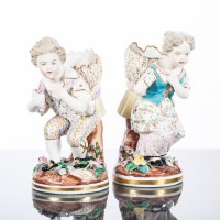 Lot 481 - TWO MEISSEN FIGURES modelled as a boy and a...