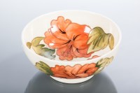 Lot 488 - MOORCROFT 'HIBISCUS' PATTERN BOWL with orange...