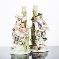 Lot 502 - PAIR OF 19TH CENTURY SITZENDORF FIGURAL...