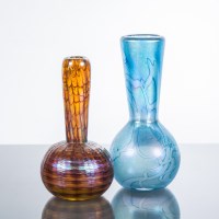 Lot 534 - TWO JOHN DITCHFIELD GLASFORM VASES with...