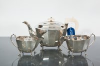 Lot 261 - GEORGE V SILVER THREE PIECE TEA SERVICE maker...