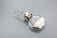 Lot 264 - VICTORIAN SILVER MOUNTED GLASS PERFUME BOTTLE...