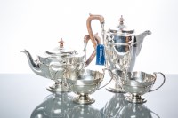 Lot 276 - GEORGE V SILVER FOUR PIECE TEA SERVICE maker...