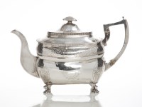 Lot 296 - GEORGE II SILVER COFFEE POT maker Edward...