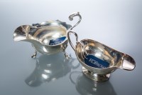 Lot 298 - GEORGE V SILVER SAUCE BOAT maker Walker & Hall,...