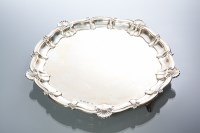 Lot 311 - EDWARDIAN SILVER SALVER maker Junior Army &...