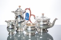 Lot 322 - SILVER FOUR PIECE TEA SERVICE maker Alexander...