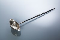 Lot 326 - GEORGE II OR LATER SILVER PUNCH LADLE the...
