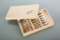 Lot 331 - SET OF SIX DANISH SILVER TEASPOONS stamped...