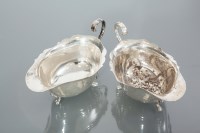 Lot 336 - MATCHED PAIR OF SILVER SAUCE BOATS maker...