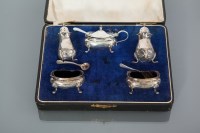 Lot 340 - SILVER CRUET SET maker Adie Brothers Ltd.,...