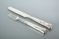 Lot 364 - MATCHED SET OF VICTORIAN SILVER KINGS PATTERN...
