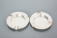 Lot 376 - PAIR OF SILVER ASH TRAYS maker Viner's Ltd.,...