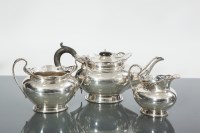 Lot 378 - GEORGE V SILVER THREE PIECE TEA SERVICE maker...