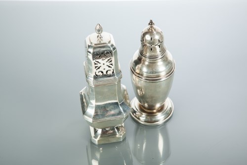Lot 380 - SILVER SUGAR CASTER maker Robert Stewart,...
