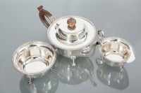 Lot 382 - SILVER 'BACHELOR'S' THREE PIECE TEA SET maker...