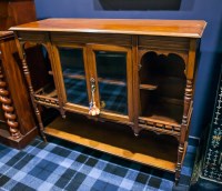 Lot 985 - EDWARDIAN CARVED LIGHT MAHOGANY SIDEBOARD with...