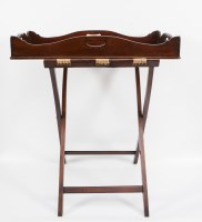 Lot 1007 - LATE 19TH CENTURY BUTLERS TRAY AND FOLDING...