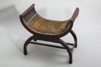 Lot 1113 - EDWARDIAN MAHOGANY X FRAME PIANO OR DRESSING...