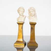 Lot 1118 - PAIR OF SMALL AUSTRIAN ART DECO CARVED IVORY...
