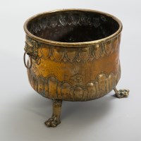 Lot 1135 - VICTORIAN BRASS CIRCULAR FUEL BIN OF 17TH...