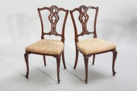 Lot 1136 - SET OF FOUR EDWARDIAN MAHOGANY SINGLE PARLOUR...