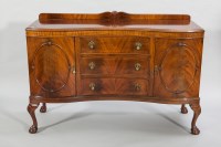 Lot 1143 - MAHOGANY KIDNEY SHAPED SIDEBOARD OF QUEEN ANNE...