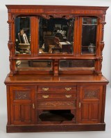 Lot 1149 - LARGE VICTORIAN WALNUT MIRROR BACK SIDEBOARD...