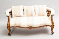 Lot 1168 - ATTRACTIVE VICTORIAN WALNUT SHAPED BACK SOFA...