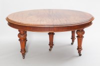 Lot 1189 - VICTORIAN MAHOGANY OVAL EXTENDING DINING TABLE...